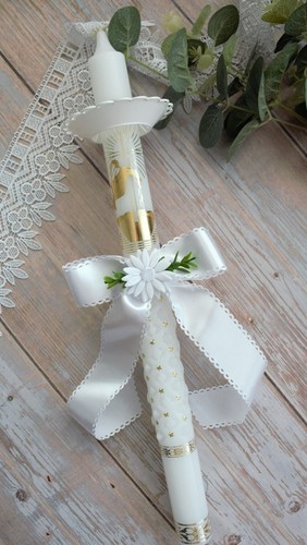 Candle with ribbon wax - , drip
