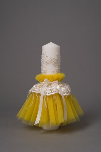 Christening candle yellow - candle,