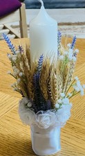 White Christening Candle with