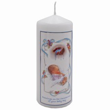 Christening Pillar Candle 15cm