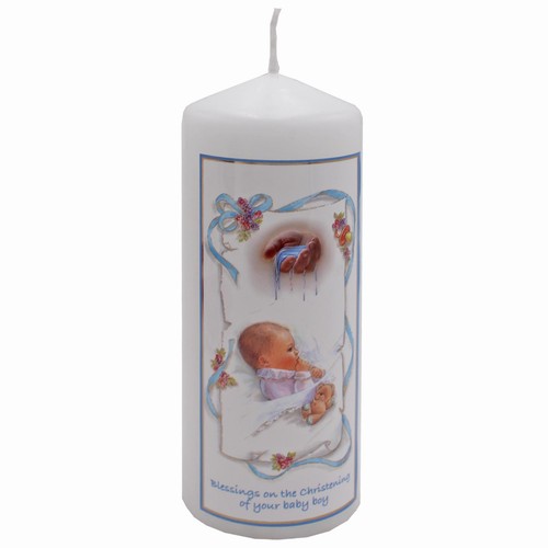 Christening pillar candle 15cm - candle,